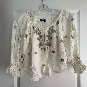 ASOS Embroidered Off the Shoulder Blouse